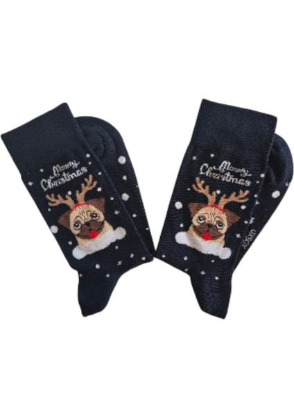 Yılbaşı Temalı Bug Köpek Desenli Soketçorap Unısex modelleri