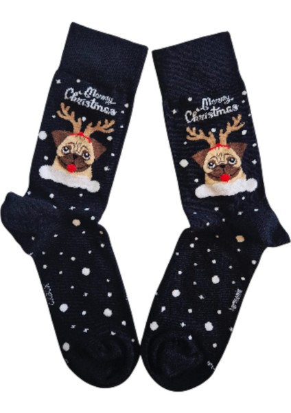 Yılbaşı Temalı Bug Köpek Desenli Soketçorap Unısex indirimleri