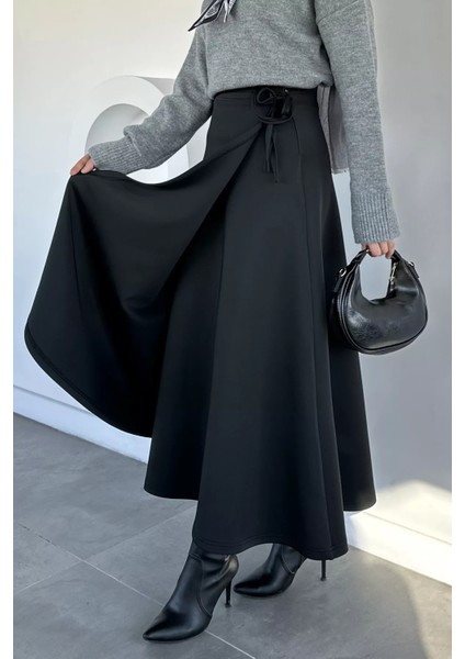 Bel Bağlama Detaylı Kiloş Scuba Tesettür Etek P-00019656