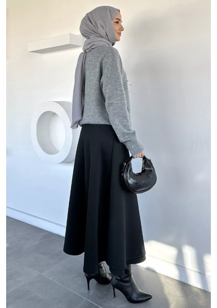 Bel Bağlama Detaylı Kiloş Scuba Tesettür Etek P-00019656 fırsatları