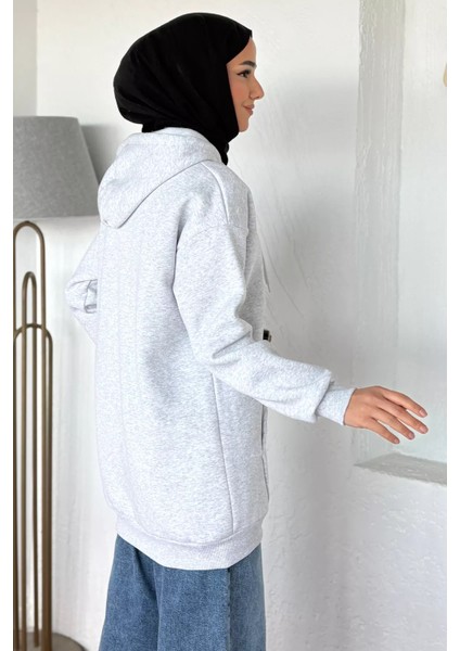 Kapüşonlu Şardonlu Tesettür Sweatshirt P-00019654 modelleri