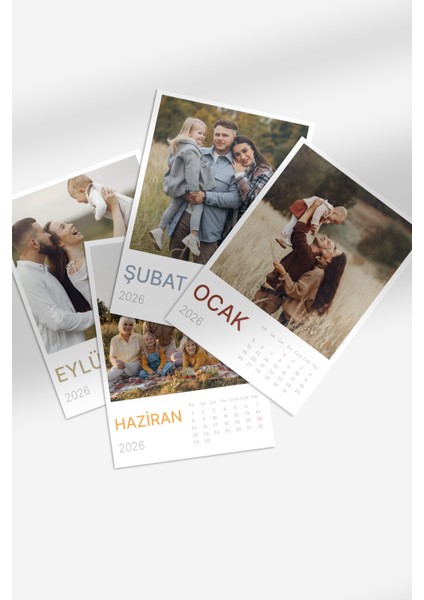 Kişiye Özel 2026 Takvim (9X13 cm ) + Tahta Stand