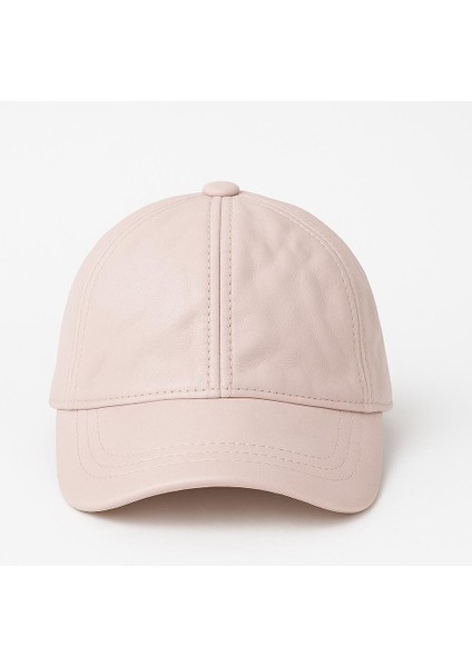 Hakiki Deri Spor Şapka – Pudra Pembe – Ayarlanabilir Cırt Cırtlı