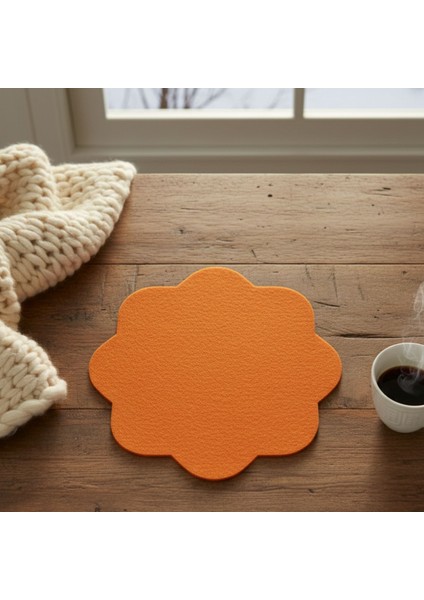 2 Adet Keçe Amerikan Servis-Kolay Silinebilir SUPLA-33X33 Cm-Sekizgen Çiçek Desenli modelleri