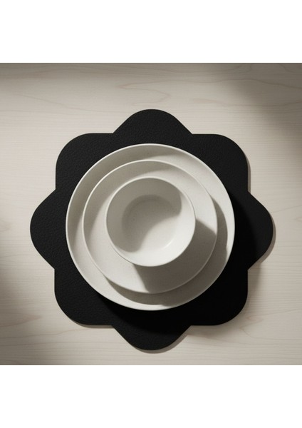 2 Adet Keçe Amerikan Servis-Kolay Silinebilir SUPLA-33X33 Cm-Sekizgen Çiçek Desenli