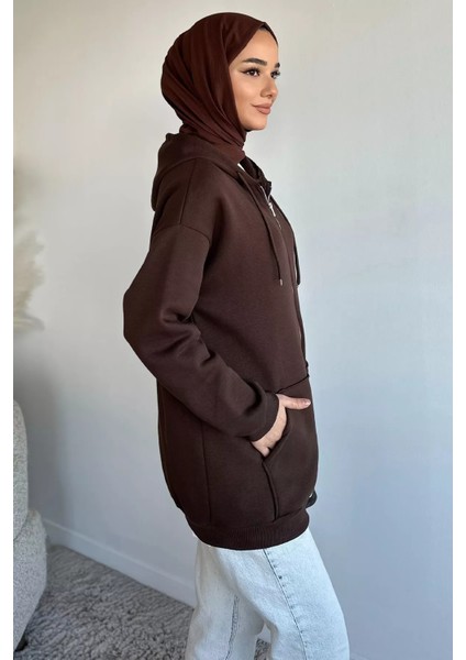 Kapüşonlu Şardonlu Tesettür Sweatshirt P-00019654 fiyatları