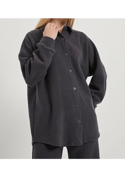 Kadın Oversize Kalıp Selanik Kumaş Gömlek Pantolon Üst Kalite Alt Üst Ikili Takım