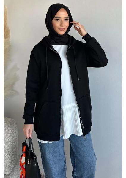 Kapüşonlu Şardonlu Tesettür Sweatshirt P-00019654 fiyatları