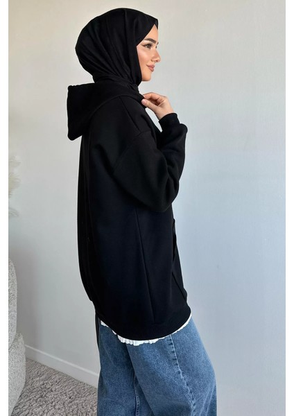 Kapüşonlu Şardonlu Tesettür Sweatshirt P-00019654 modelleri