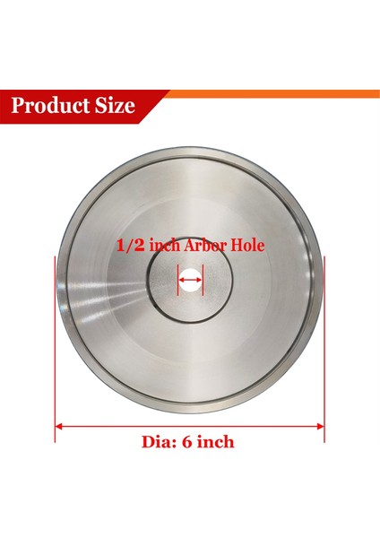 Cbn Taşlama Tekerleği, 1/2 Inç Mil ile 6x1 Inç Genişliğinde, Yüksek Hızlı Çelikleri Bilemek Için Elmas Taşlama Tekerleği, 180 Kum (Yurt Dışından) fiyatları