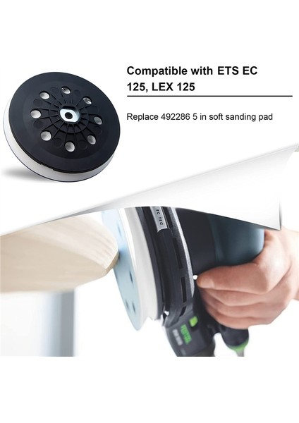 Zımpara Pedi Yedek Parçası, D125 (5 Inç), Yumuşak, 8 Delik, Festool Ets Ec 125, Lex 125 Eq Sande ile Uyumlu (Yurt Dışından) fiyatları