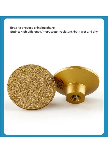 Adet 45 M10 Lehimli Düz Taşlama Başlığı Aşındırıcı Cilalama Taşı Mermer Kuvars Arnavut Kaldırımı Taşlama (Yurt Dışından)