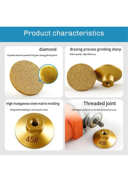 Adet 45 M10 Lehimli Düz Taşlama Başlığı Aşındırıcı Cilalama Taşı Mermer Kuvars Arnavut Kaldırımı Taşlama (Yurt Dışından) fırsatları