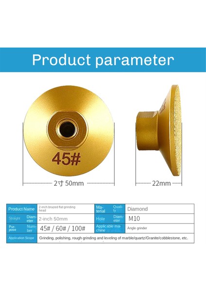 Adet 45 M10 Lehimli Düz Taşlama Başlığı Aşındırıcı Cilalama Taşı Mermer Kuvars Arnavut Kaldırımı Taşlama (Yurt Dışından) indirimleri
