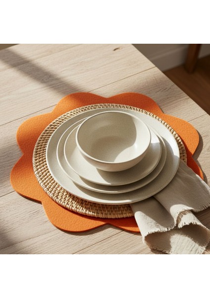 2 Adet Keçe Amerikan Servis-Kolay Silinebilir SUPLA-33X33 Cm-Sekizgen Çiçek Desenli fiyatları