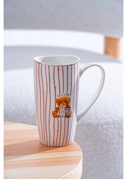 Bear Porselen Kupa Kırmızı - 500 ml