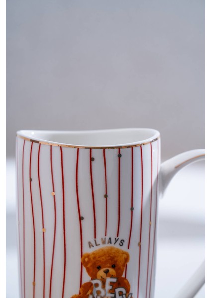 Bear Porselen Kupa Kırmızı - 500 ml modelleri