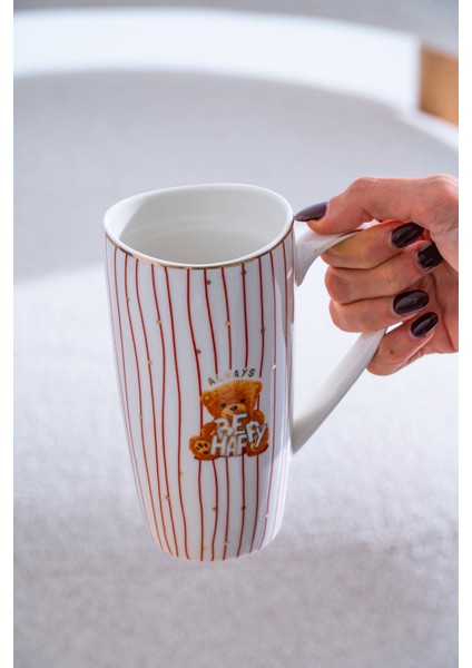 Bear Porselen Kupa Kırmızı - 500 ml fırsatları