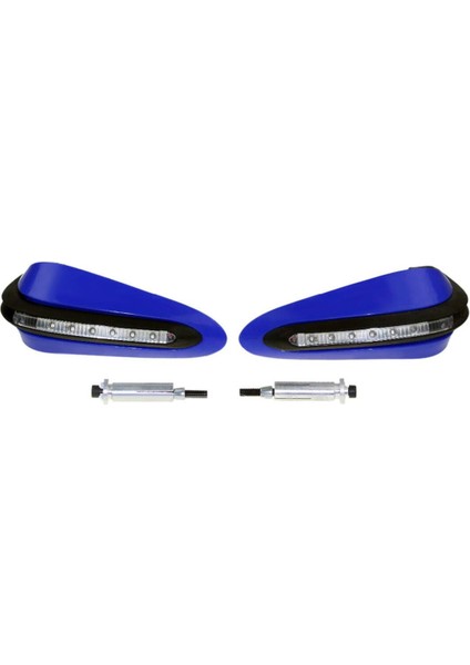 Evrensel Motosiklet LED Sinyalli Elcik Koruma Mavi