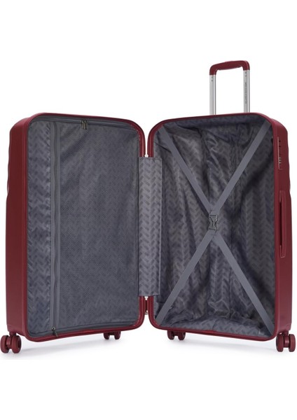 Ultra Hafif Polipropilen Orta Boy Valiz Bordo