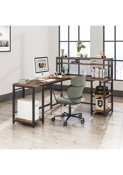 400-C Tel Kafes Detaylı L Masa - Ofis, Bilgisayar ve Çalışma Masası