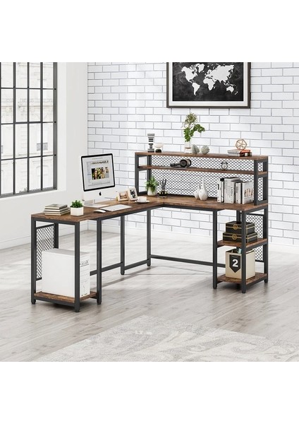 400-C Tel Kafes Detaylı L Masa - Ofis, Bilgisayar ve Çalışma Masası modelleri