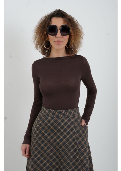 Füme Ekoseli Yırtmaçlı Etek indirimleri