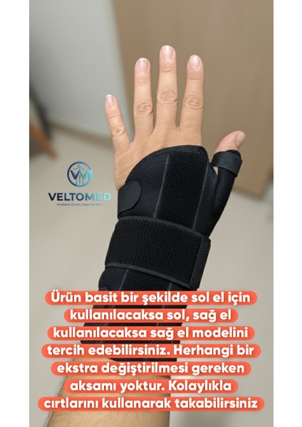 Başparmak Destekli Çift Taraflı El Bilek Ateli – Ortopedik Destekli Bilek Sabitleyici Alüminyum Destekli fırsatları