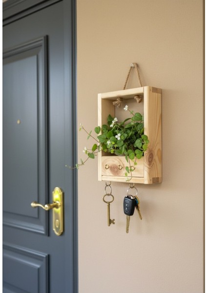 Ahşap Askılık Duvara Monte Hol Anahtar Askılığı