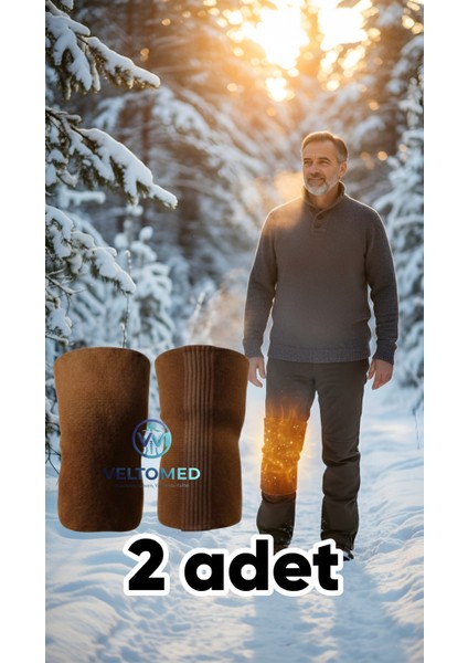 Deve Tüyü Yün Dizlik Isıtır Sıcak Tutar Destekler Unisex Giyilen Model 1 Çift S Beden