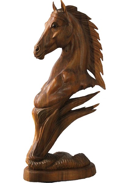 Ahşap Maun Ağacı At Figürü 1.metre