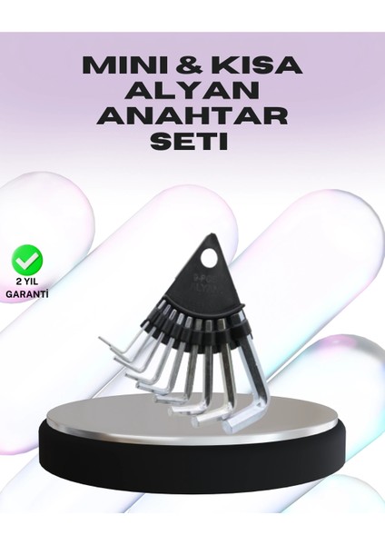 Buğz 9 Parça Alyan Anahtar Seti Farklı Metrik Ölçü Pratik Taşıma