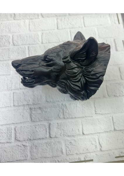 Buğz Siyah Ayı Figürü Duvar Dekoru Asılabilir Hediyelik Heykel 25X19 cm