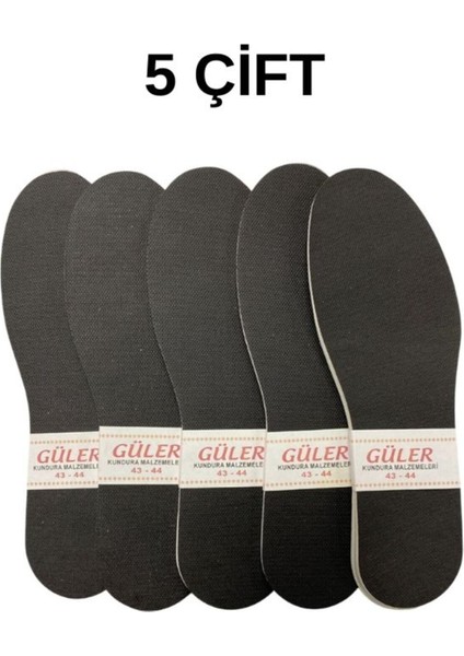 Siyah Iç Tabanlık Astarı Petli, 5 Çift, 43-44 Numara