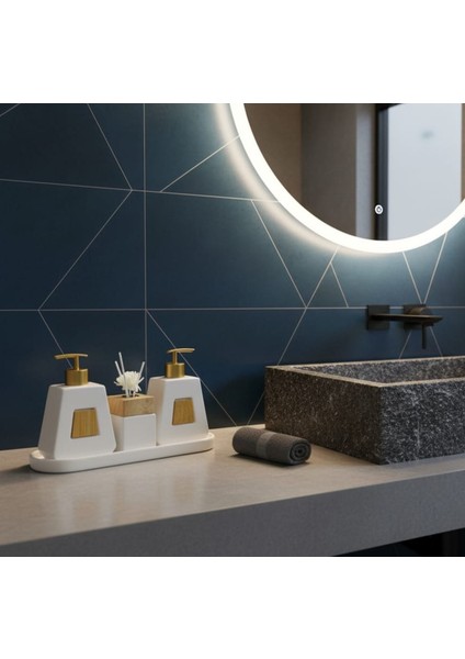 2 Li Sıvı Sabunluk Bambu Detaylı Şık Banyo Mutfak modelleri