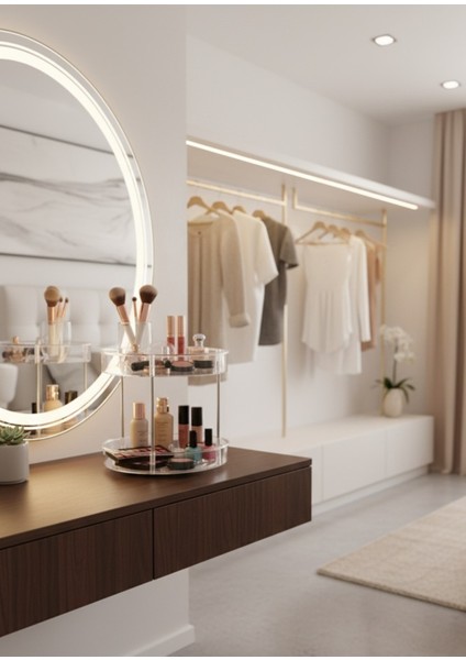 2 Katlı Organizer Dönerli Pratik Makyaj Mutfak Düzenleyici fırsatları