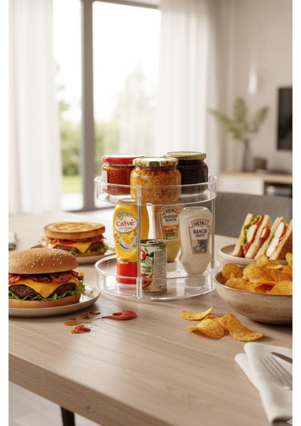 2 Katlı Organizer Dönerli Pratik Makyaj Mutfak Düzenleyici indirimleri