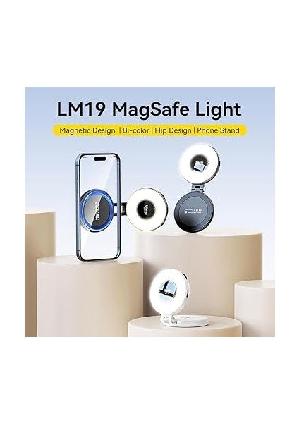 LM19 Magsafe LED Selfie Ring Light Beyaz L015 fırsatları