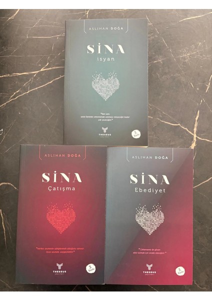 Sina Serisi - Aslıhan Doğa- Theseus Yayınevi- (Sina Isyan - Sina Çatışma - Sina Ebediyet) modelleri
