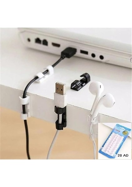 Kablo Düzenleyici Klipsler Sabitleyici Duvar Fayans Cam Kablo Tutucu Yapışkanlı 20 Adet fırsatları