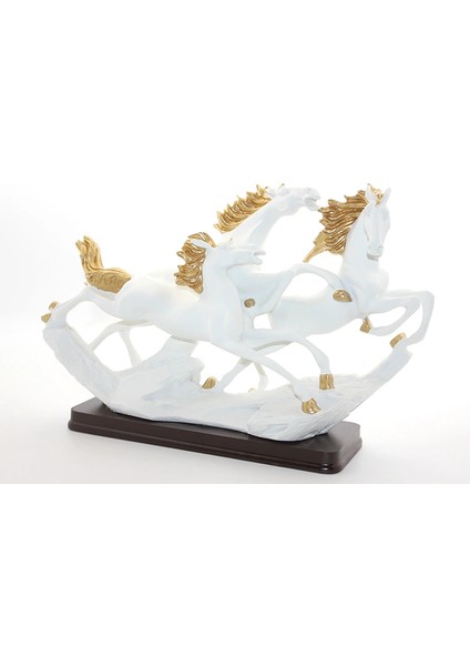 Polyester 3'lü Şahlanmış At Figürü LIV125