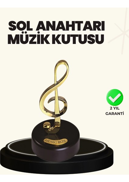 Buğz Dönen Sol Anahtarı Figürlü Müzik Kutusu Şık Hediyelik Dekor