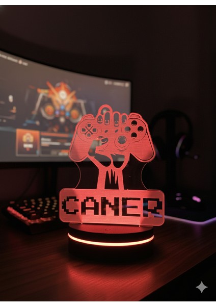 Kişiye Özel LED Işıklı Gaming Masa Lambası – Oyun Konsolu Tasarım – Isim Yazılı Hediyelik Gece Lambası modelleri