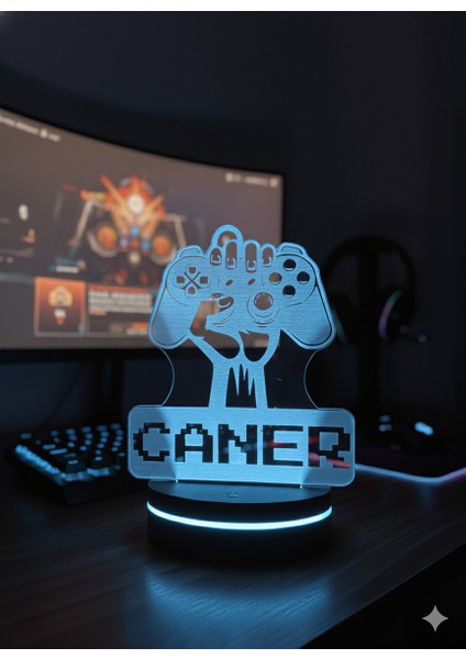 Kişiye Özel LED Işıklı Gaming Masa Lambası – Oyun Konsolu Tasarım – Isim Yazılı Hediyelik Gece Lambası fırsatları