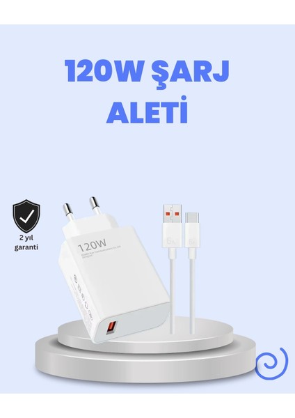 Buğz 120 Watt Turbo Şarj Cihazı Xiaomi Redmi Note 10 11 12 Uyumlu