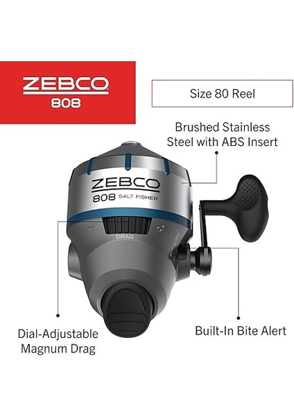 808 Tuzlu Su Spincast Olta Makarası, Abs Eklemeli Paslanmaz Çelik Makara Kapağı, Hızlı Ayarlı Anti-Reverse ve Isırma Uyarılı, 9 kg Misina ile Hazır Makaralanmış, Boy 80, Gümüş fiyatları