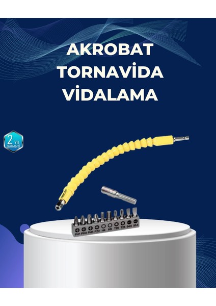 Buğz 12’li Akrobat Bits Vidalama Seti Esnek Uç Çok Yönlü Kullanım