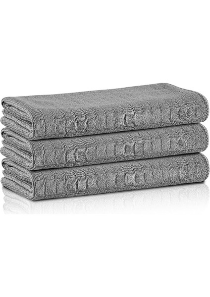 Cleanıng | Mikrofiber Kareli Mutfak Bezi | 40X40CM Leke Tutmaz, Koku Yapmaz | Deterjan ile Kullanıma Uygun | X3 Adet