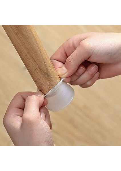24 Adet Şeffaf Silikon Sandalye Bacak Koruyucu Kapak Seti | Kaymaz, Sessiz, Yuvarlak Mobilya Ayak Kılıfı | Zemin Koruma Için Şeffaf Silikon Ayak Pedleri | Masa Sandalye Ayak Uyumlu modelleri