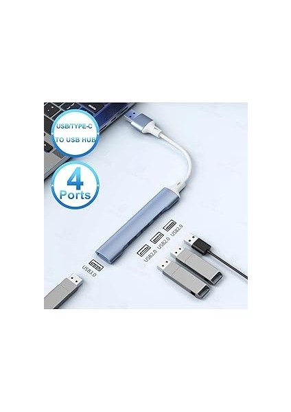 USB To 4 Port Çoklayıcı Hub Macbook ile Uyumlu Çoğaltıcı USB 3.0-2.0 Converter Hub fırsatları